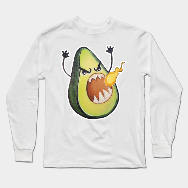 Angry Avocado Long Sleeve T-Shirt by BiancaRomanStumpff